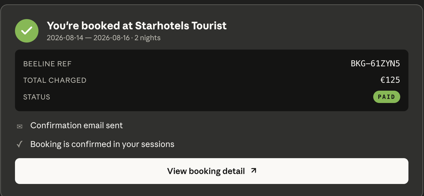 booking confirmation